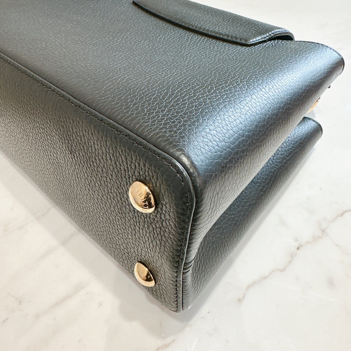 LV Mechanical Flowers Capucines MM in Black Taurillon