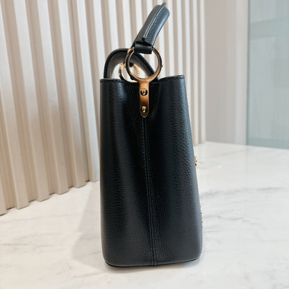 LV Mechanical Flowers Capucines MM in Black Taurillon