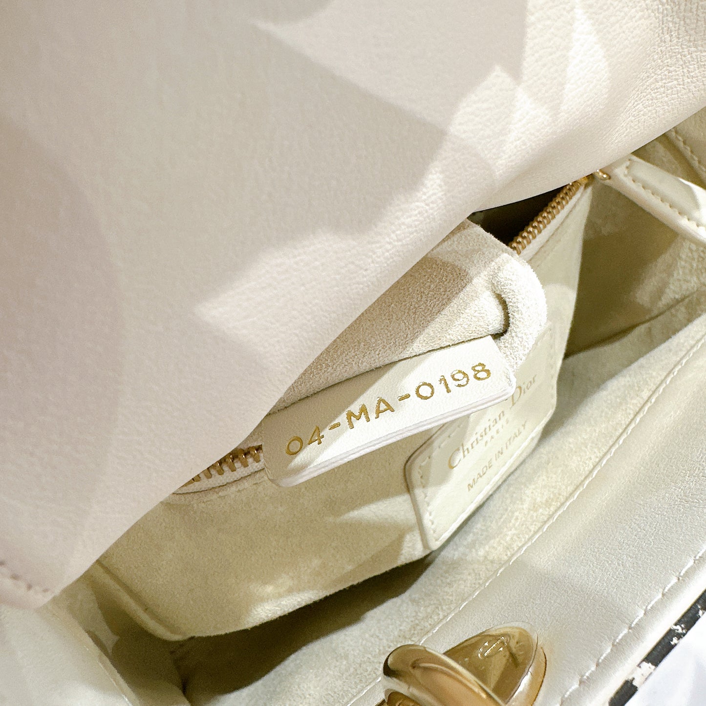 Lady Dior Mini White Leather and Black Embroidered&nbsp;