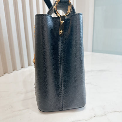 LV Mechanical Flowers Capucines MM in Black Taurillon