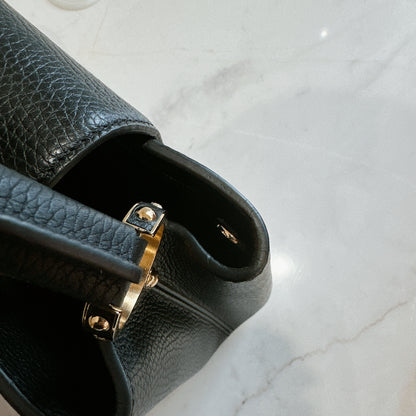 LV Mechanical Flowers Capucines MM in Black Taurillon