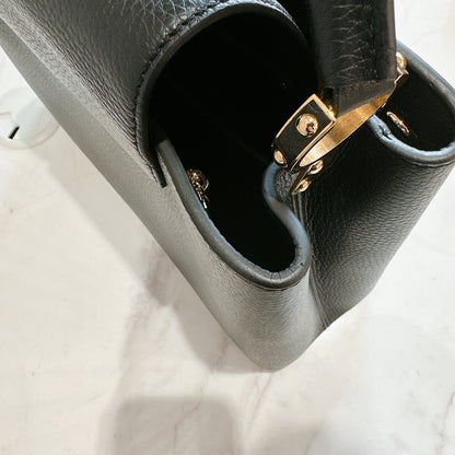LV Mechanical Flowers Capucines MM in Black Taurillon