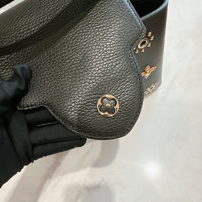 LV Mechanical Flowers Capucines MM in Black Taurillon