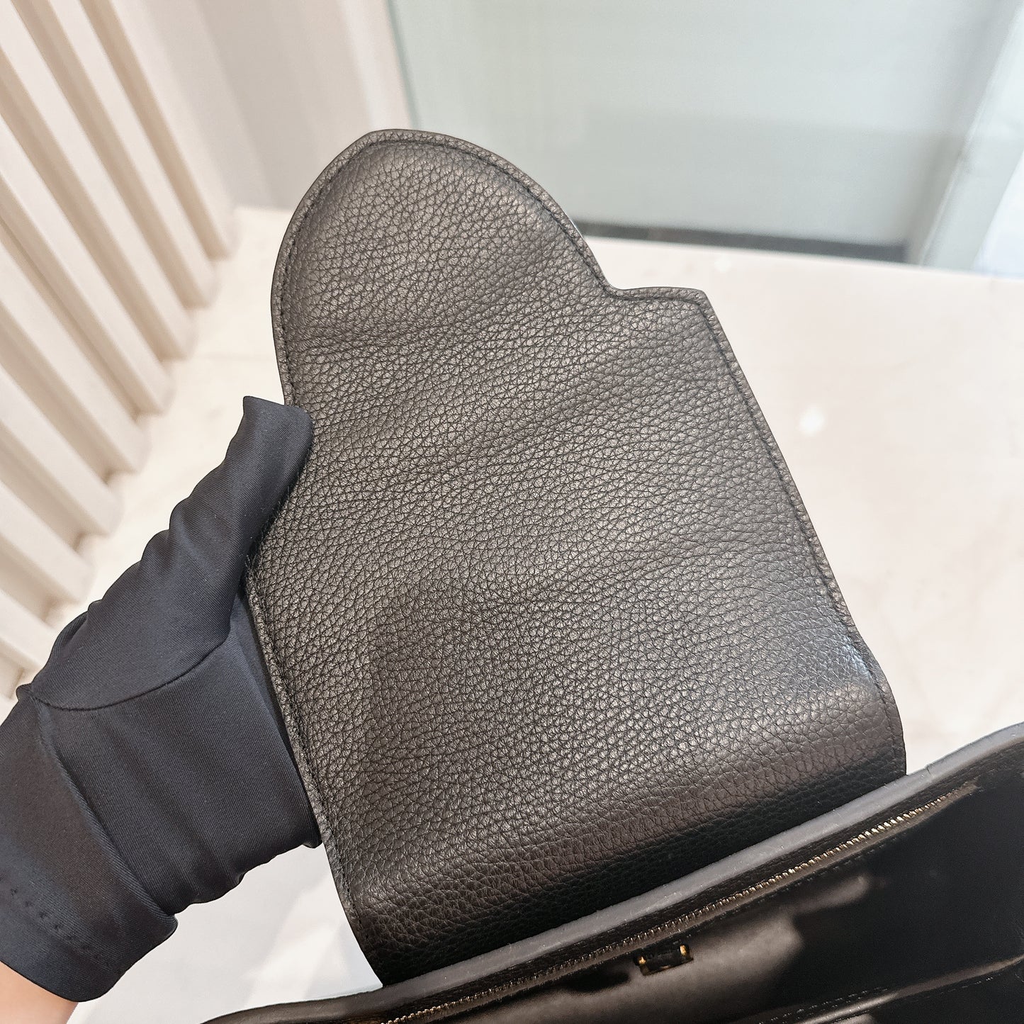 LV Mechanical Flowers Capucines MM in Black Taurillon