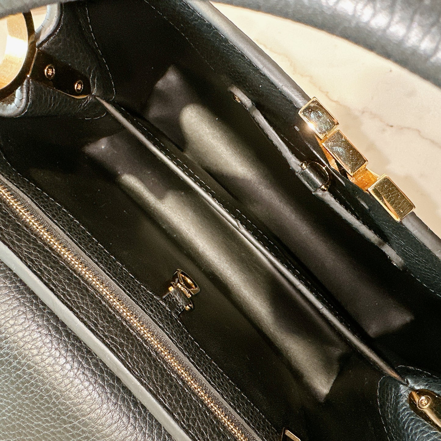 LV Mechanical Flowers Capucines MM in Black Taurillon