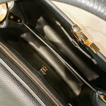 LV Mechanical Flowers Capucines MM in Black Taurillon