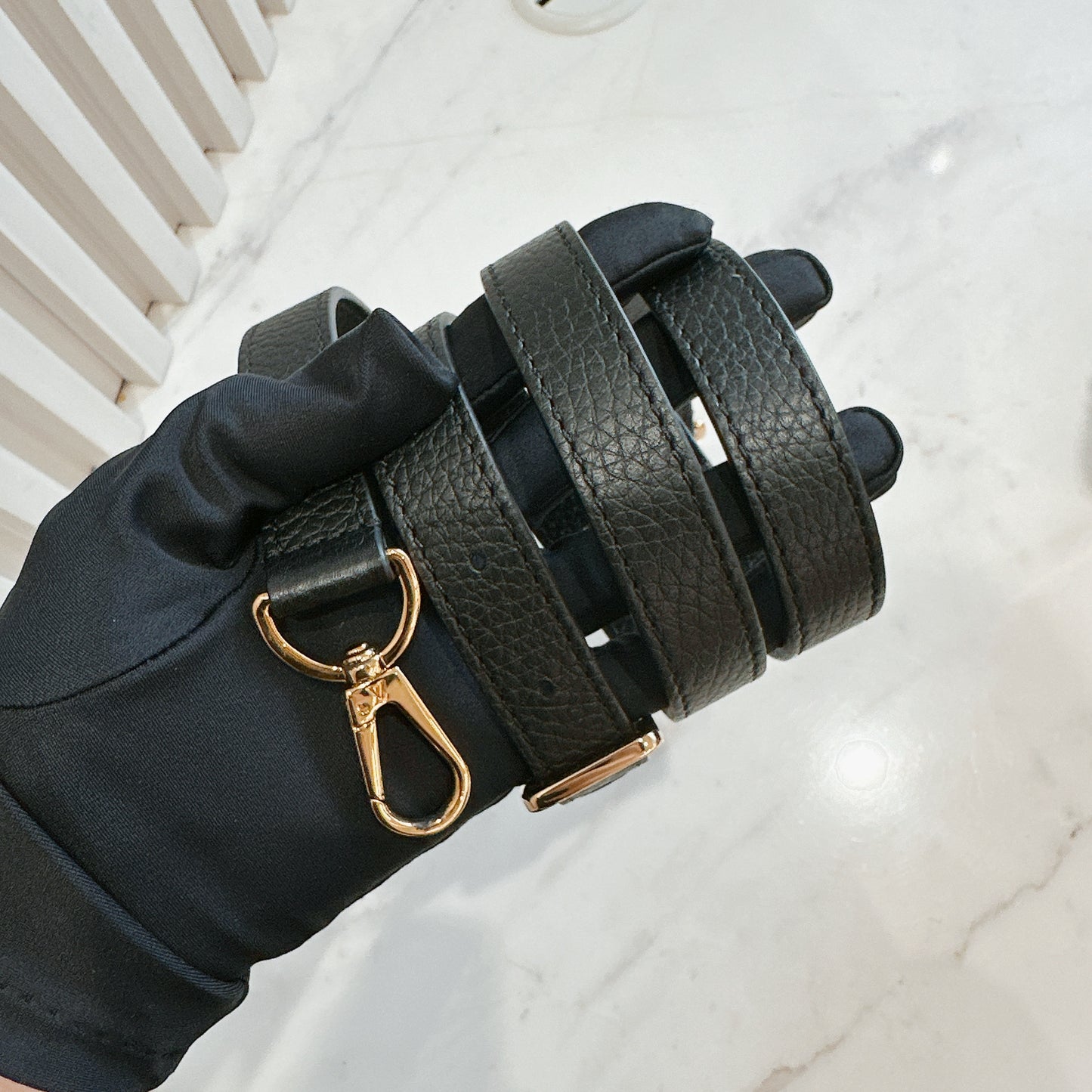 LV Mechanical Flowers Capucines MM in Black Taurillon