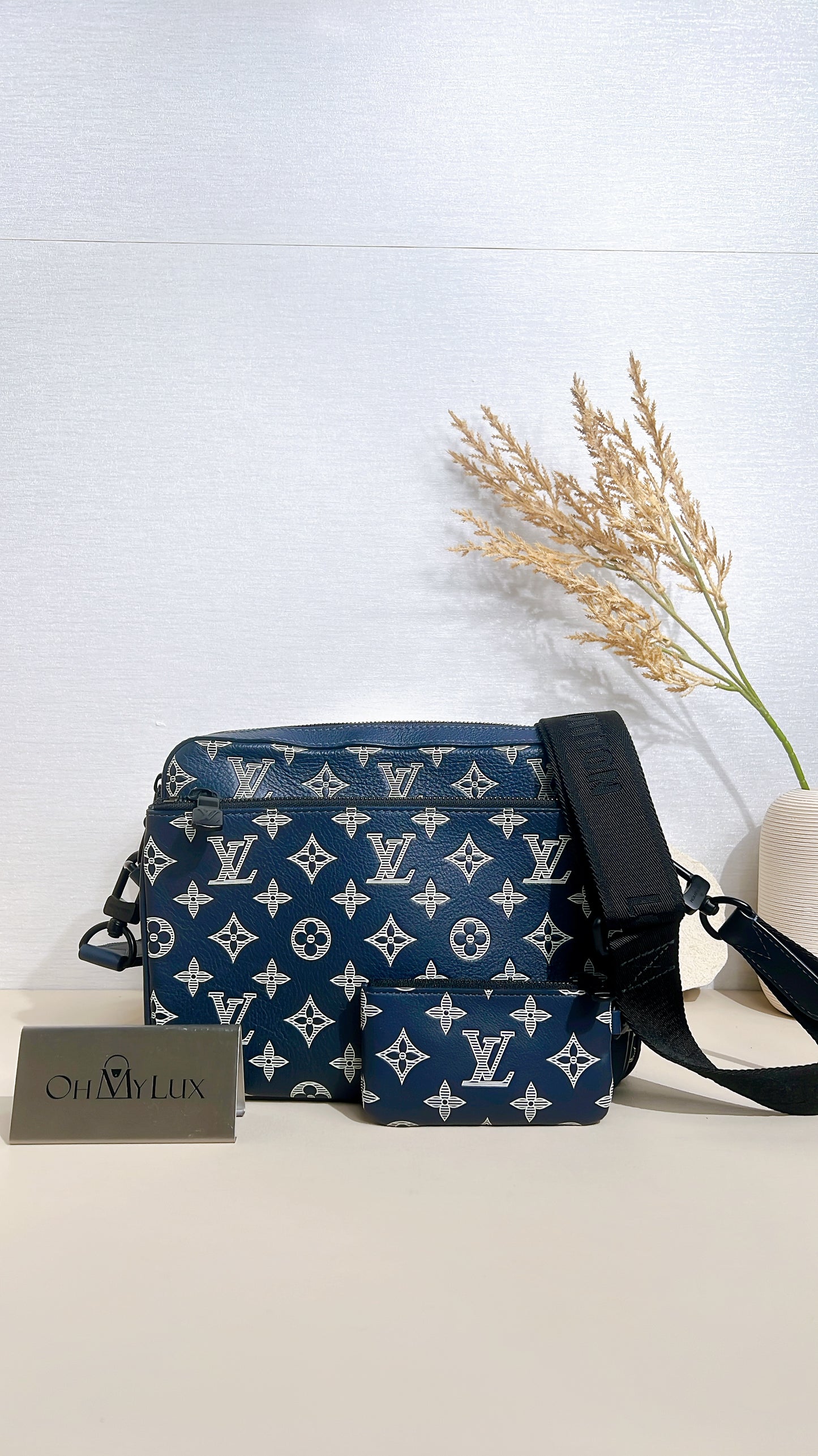 LV Trio Messenger in Shadow Leather