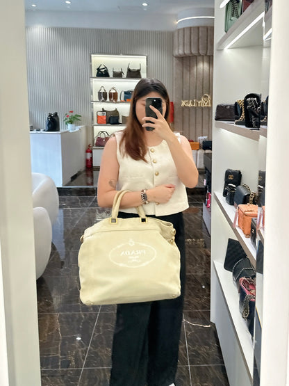 Prada Denim Canapa Tote