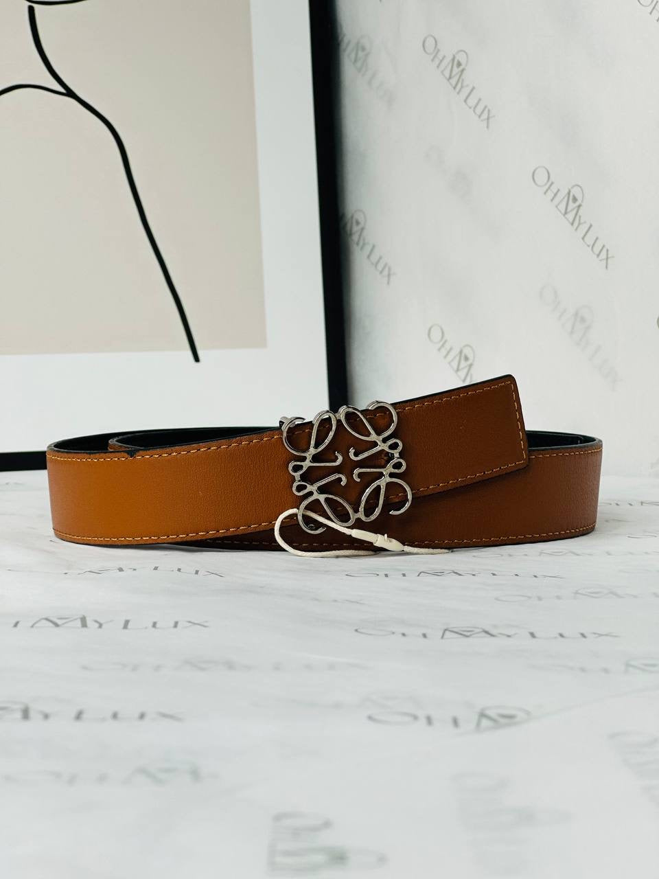 Loewe Brown Calfskin Reversible Anagram Belt