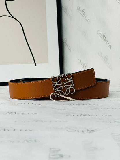 Loewe Brown Calfskin Reversible Anagram Belt