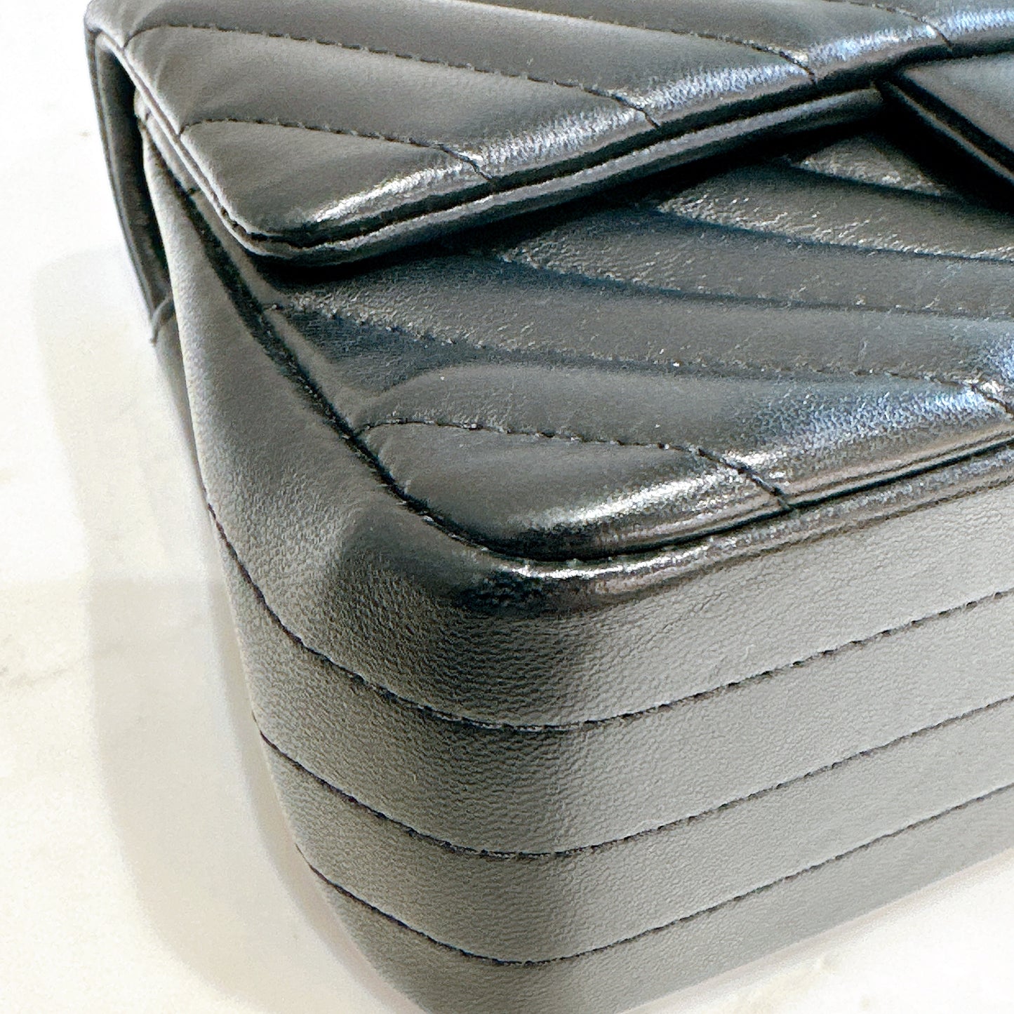Chanel Mini Rectangular in Chevron Black GHW