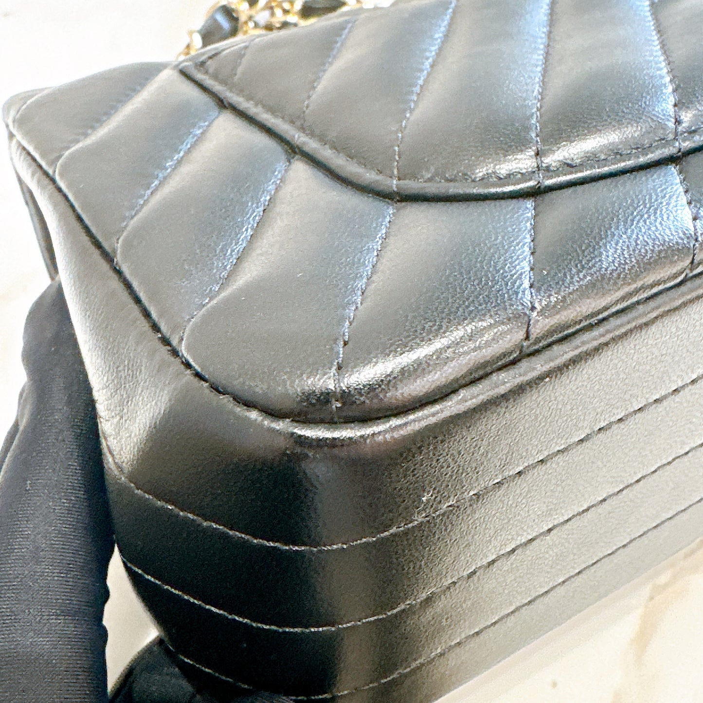 Chanel Mini Rectangular in Chevron Black GHW