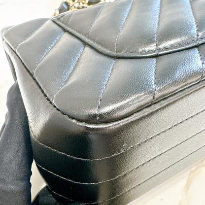 Chanel Mini Rectangular in Chevron Black GHW