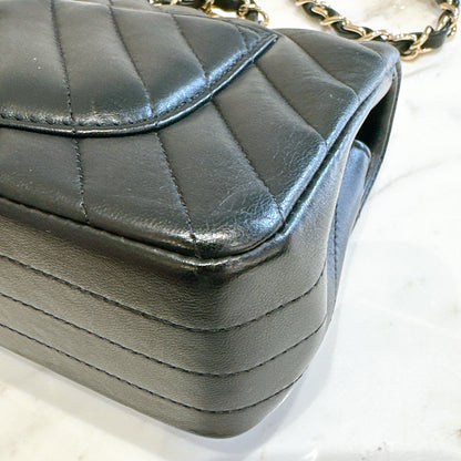 Chanel Mini Rectangular in Chevron Black GHW