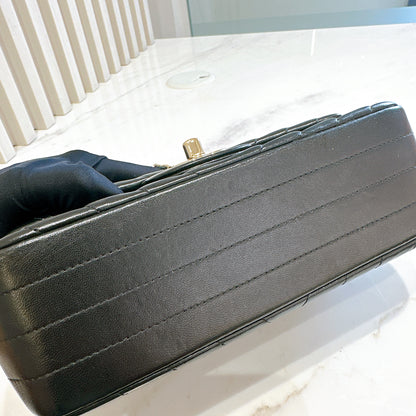 Chanel Mini Rectangular in Chevron Black GHW