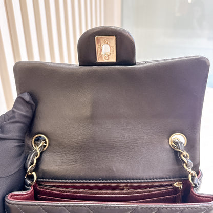 Chanel Mini Rectangular in Chevron Black GHW