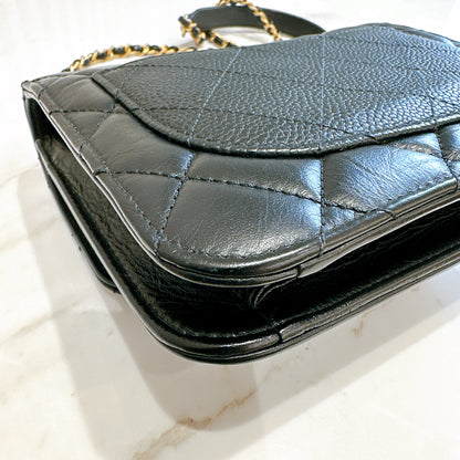 Chanel Black Caviar Calfskin Handle Flap Bag GHW