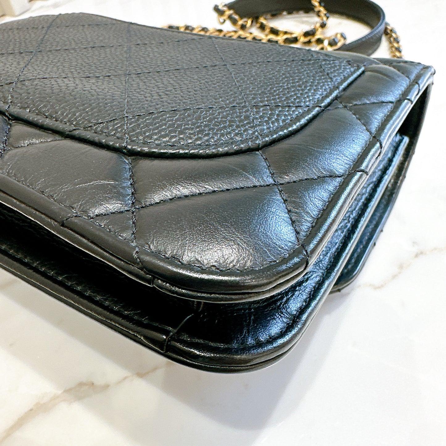 Chanel Black Caviar Calfskin Handle Flap Bag GHW