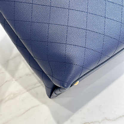 Chanel Caviar Stitched Large Shopping Tote Bag in Blue