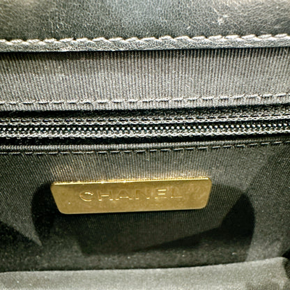 Chanel Black Caviar Calfskin Handle Flap Bag GHW