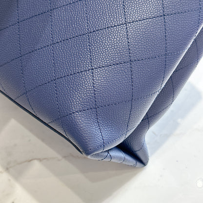 Chanel Caviar Stitched Large Shopping Tote Bag in Blue