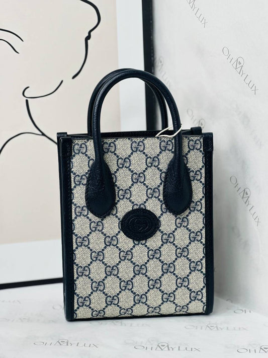 Gucci Mini Tote with Interlocking G In Blue