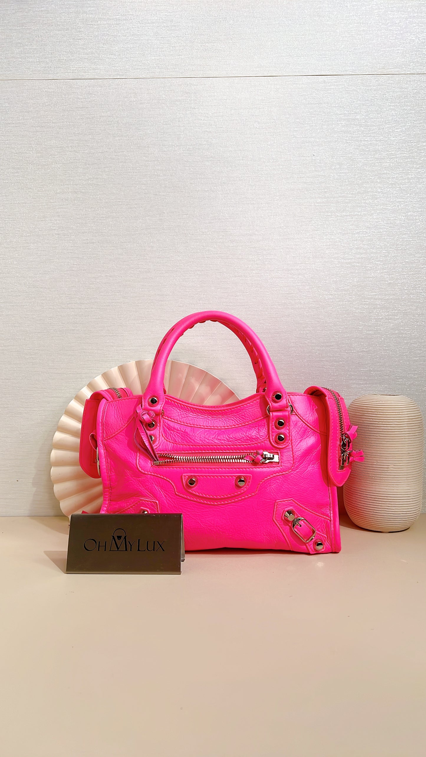 Balenciaga Classic City Mini Neon Pink