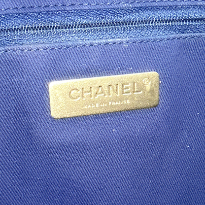 Chanel Caviar Stitched Large Shopping Tote Bag in Blue