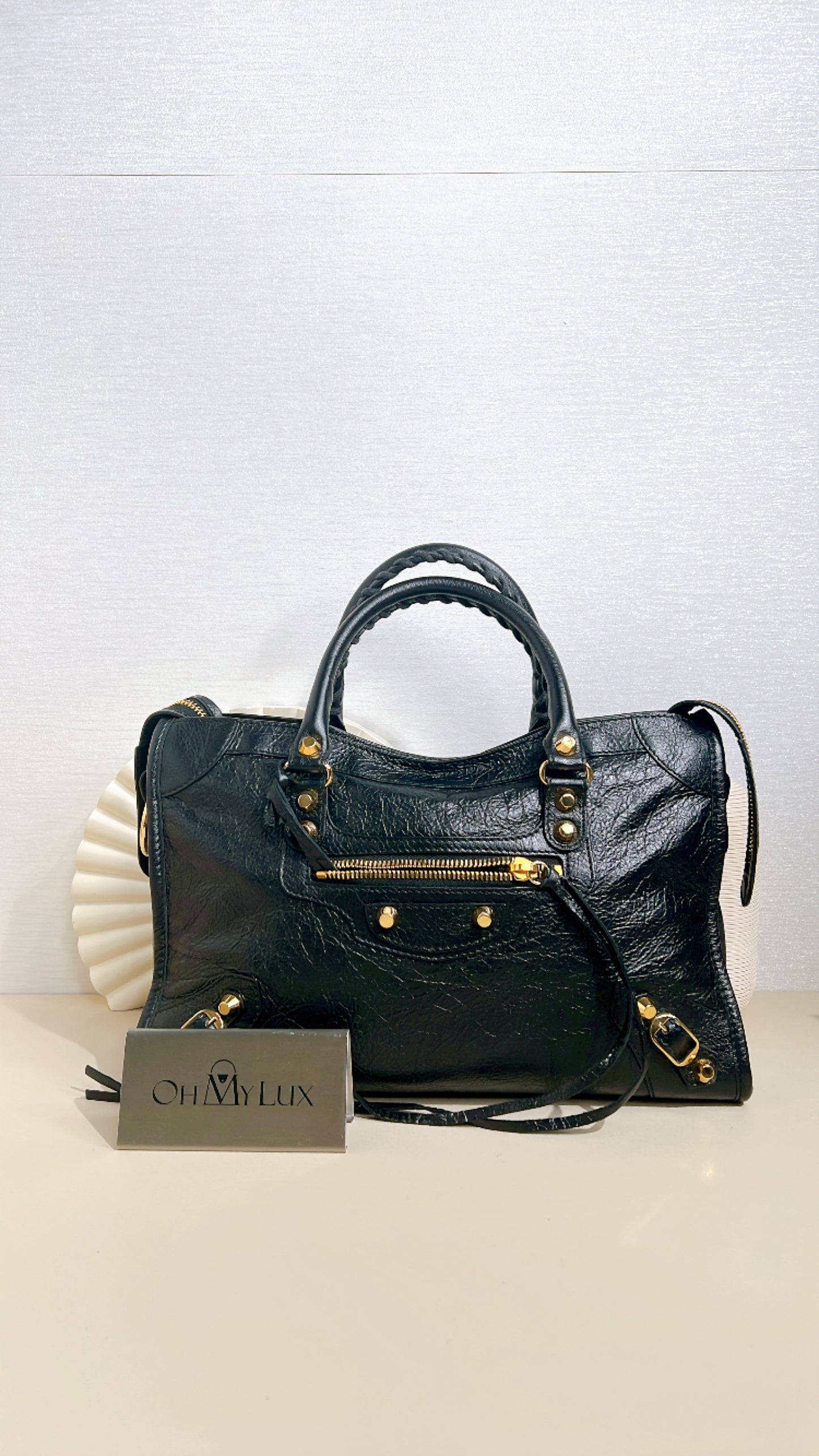 Balenciaga Classic City Small in Black Goatskin