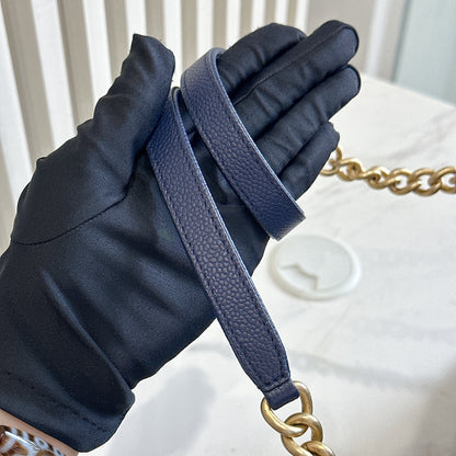 Chanel Caviar Stitched Large Shopping Tote Bag in Blue