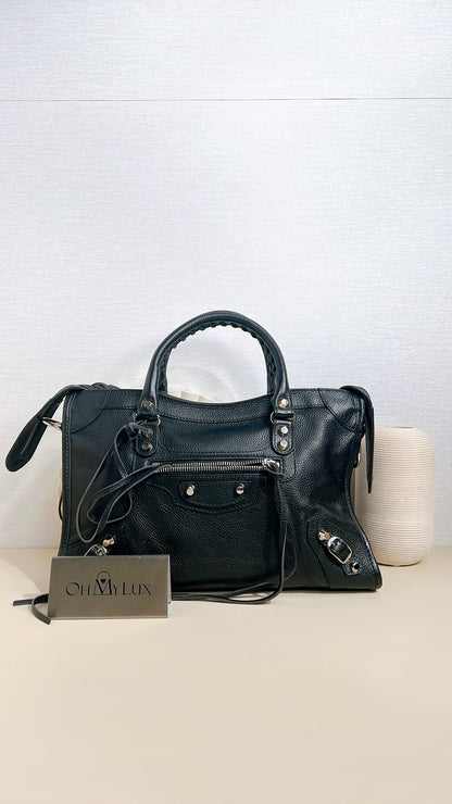 Balenciaga Classic City Small in Black Grained Calfskin
