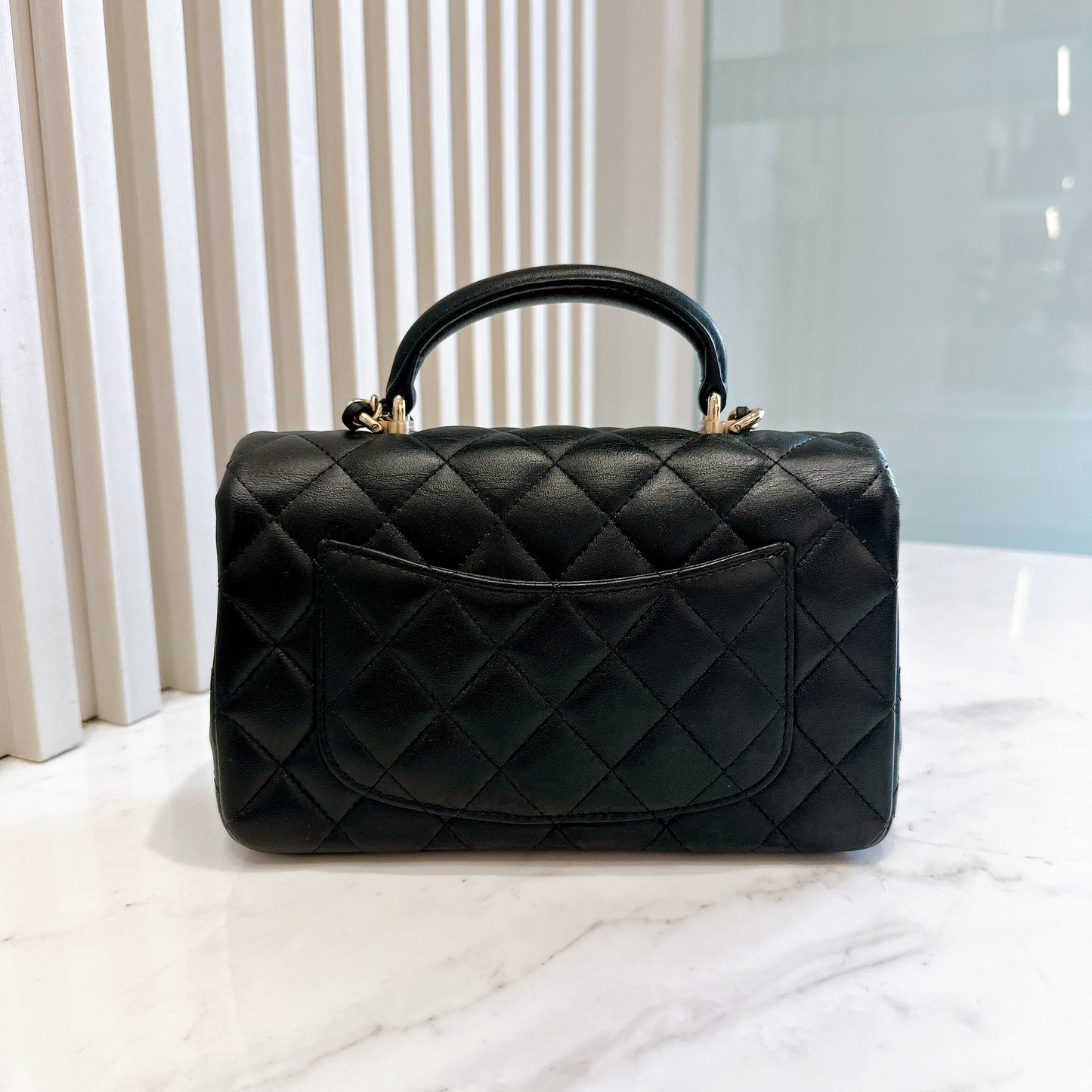 Chanel Mini Flap Top Handle Lambskin