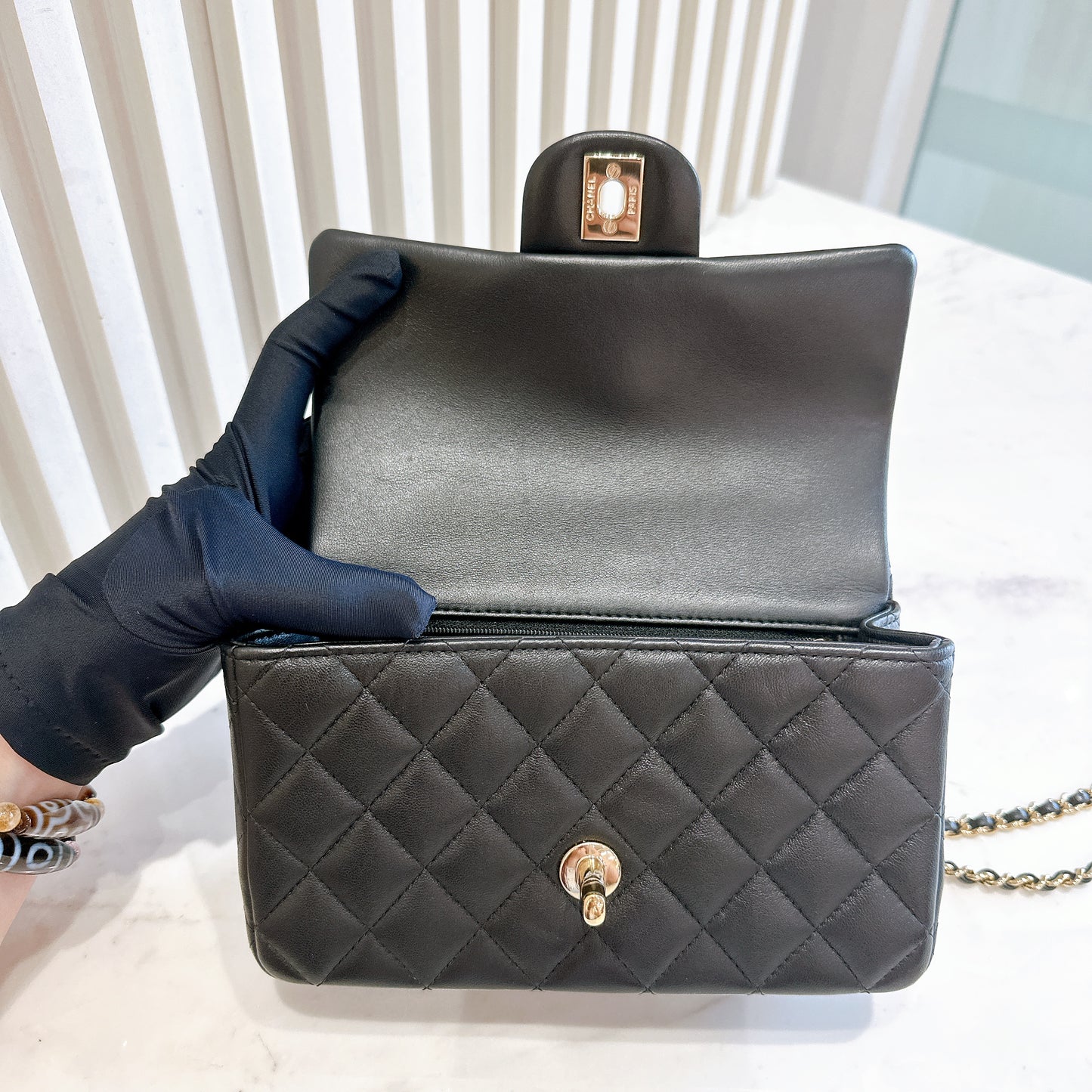 Chanel Mini Flap Top Handle Lambskin