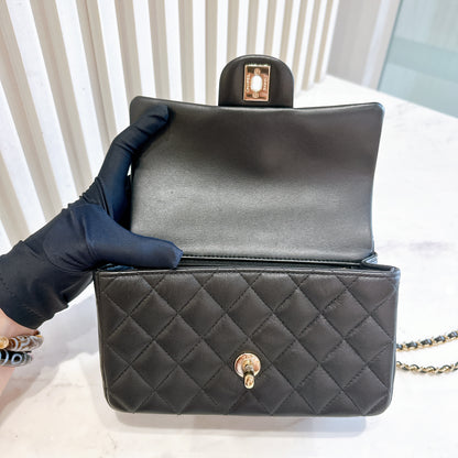 Chanel Mini Flap Top Handle Lambskin