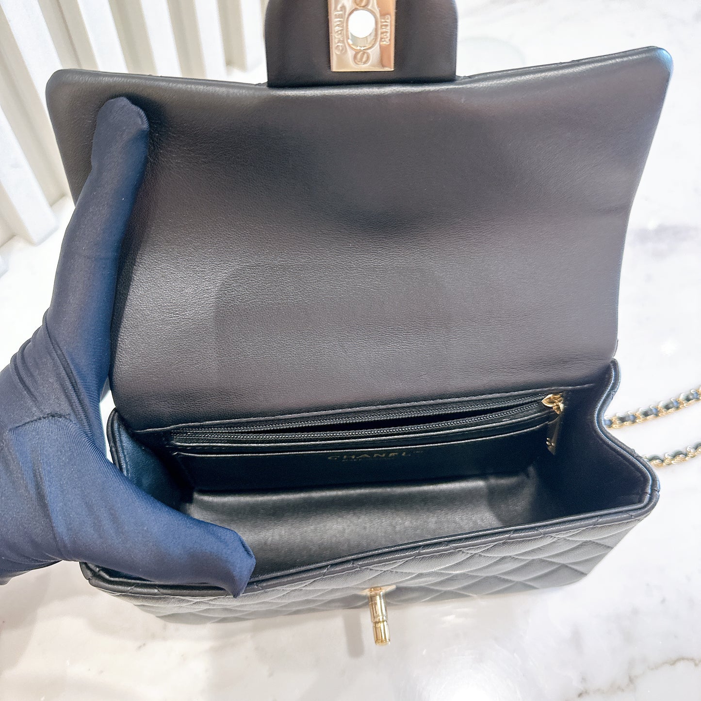Chanel Mini Flap Top Handle Lambskin