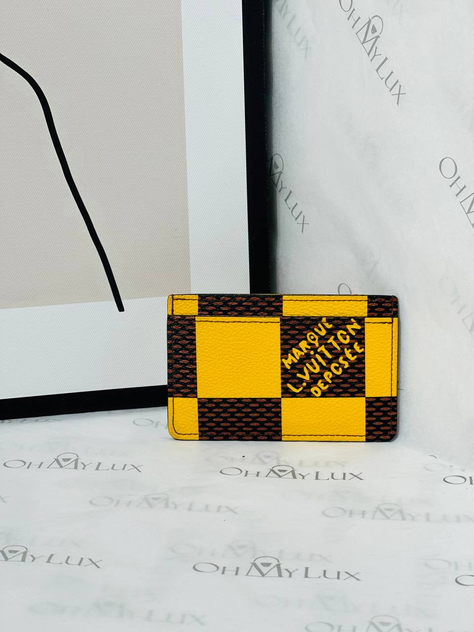 LV Porte Cartes Simple Damier Pop Jaune Mat