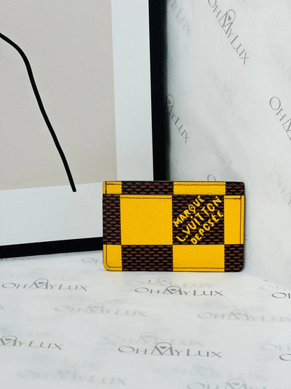 LV Porte Cartes Simple Damier Pop Jaune Mat