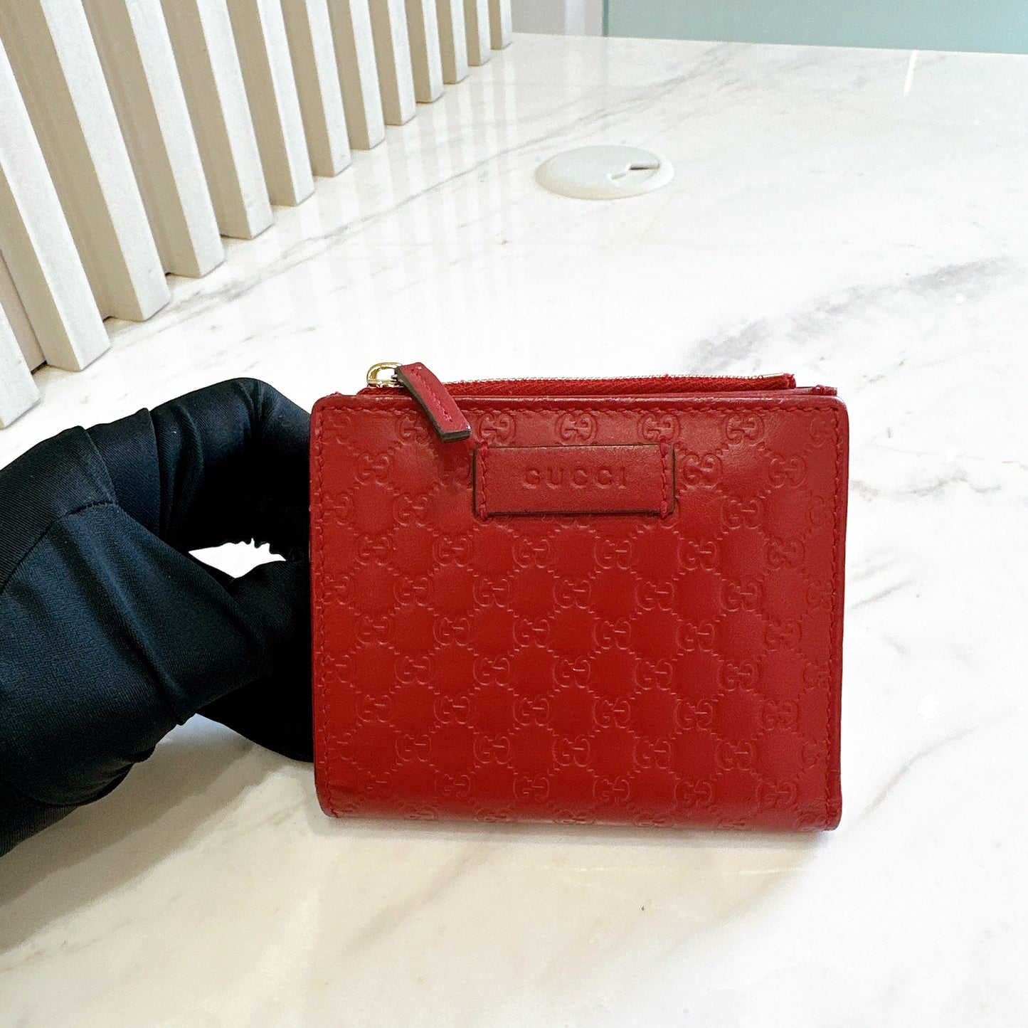 Gucci Guccisima Compact Wallet in Red