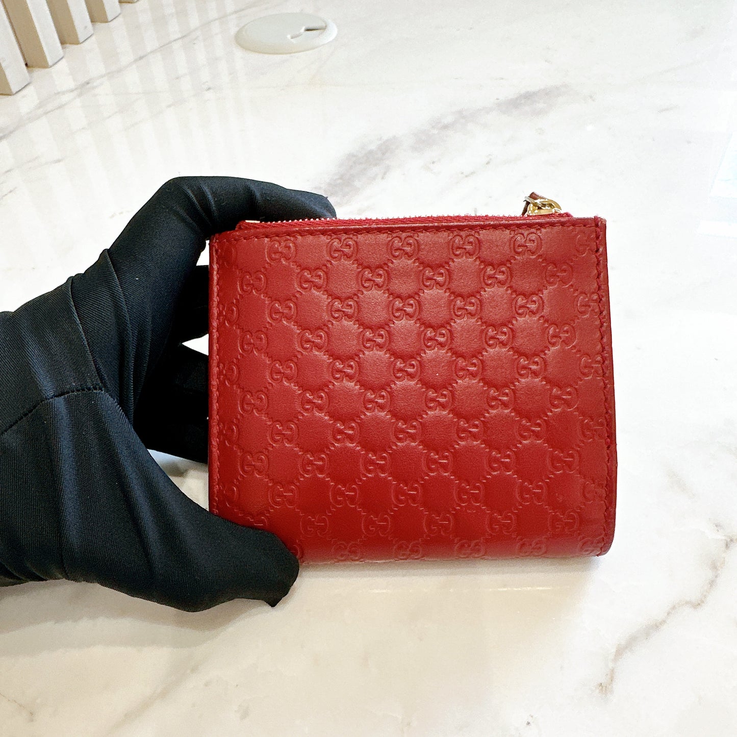 Gucci Guccisima Compact Wallet in Red