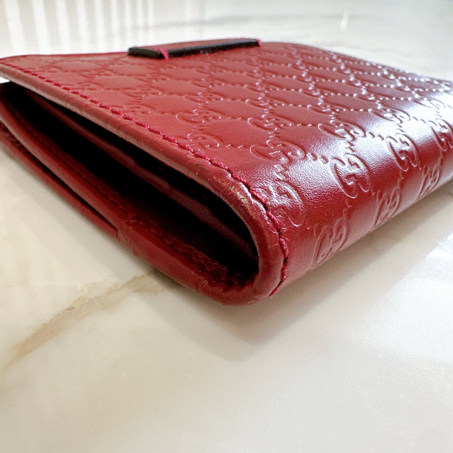 Gucci Guccisima Compact Wallet in Red