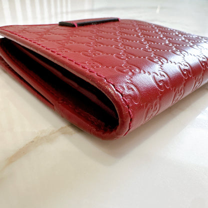 Gucci Guccisima Compact Wallet in Red