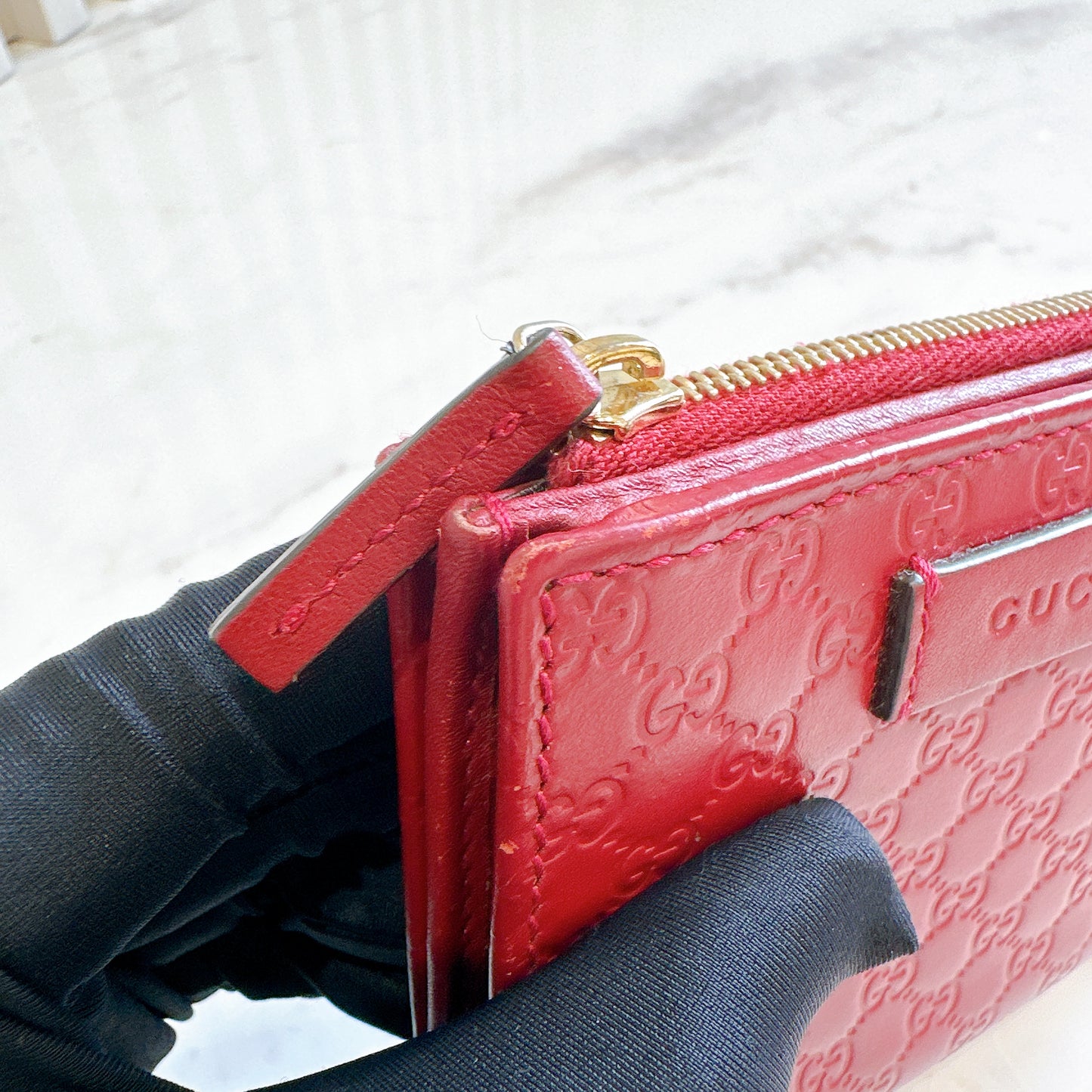 Gucci Guccisima Compact Wallet in Red
