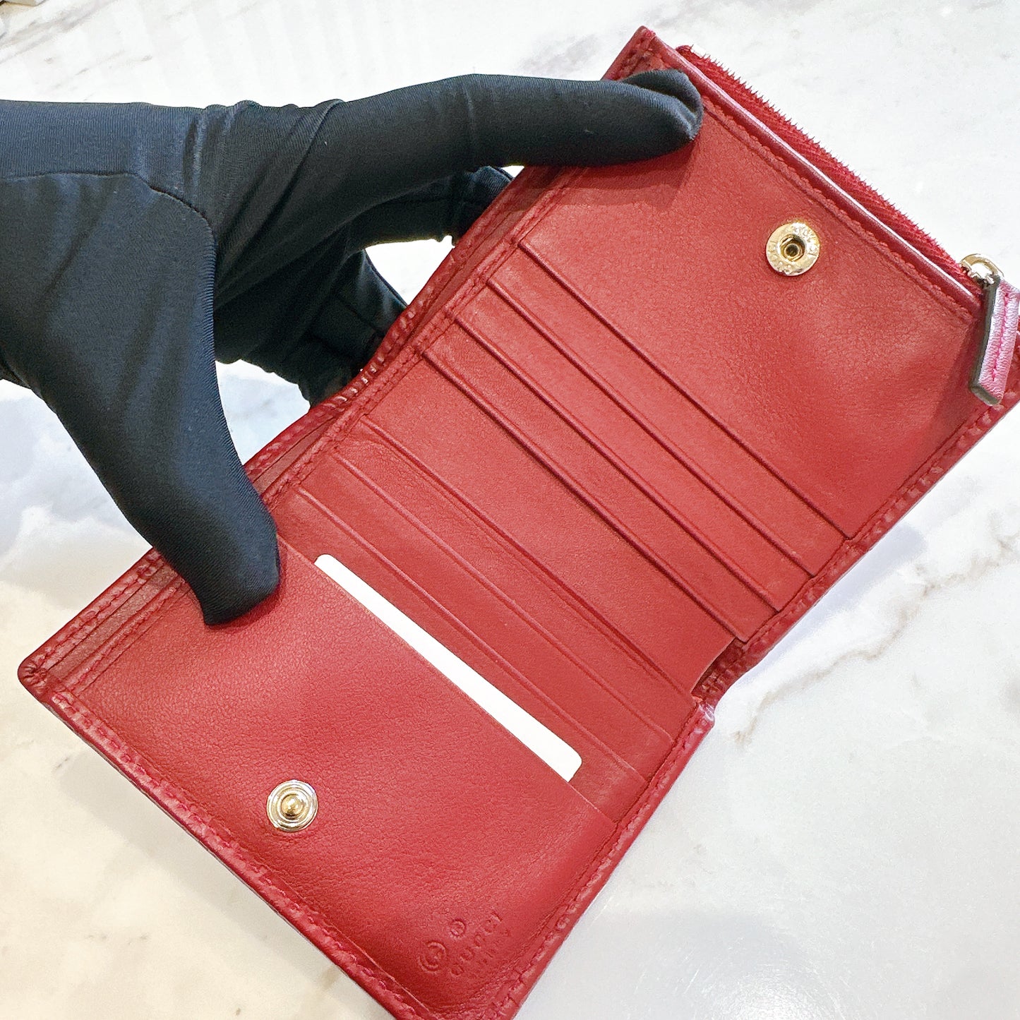 Gucci Guccisima Compact Wallet in Red