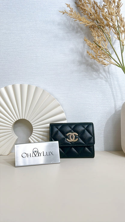 Chanel Caviar Card Holder Black