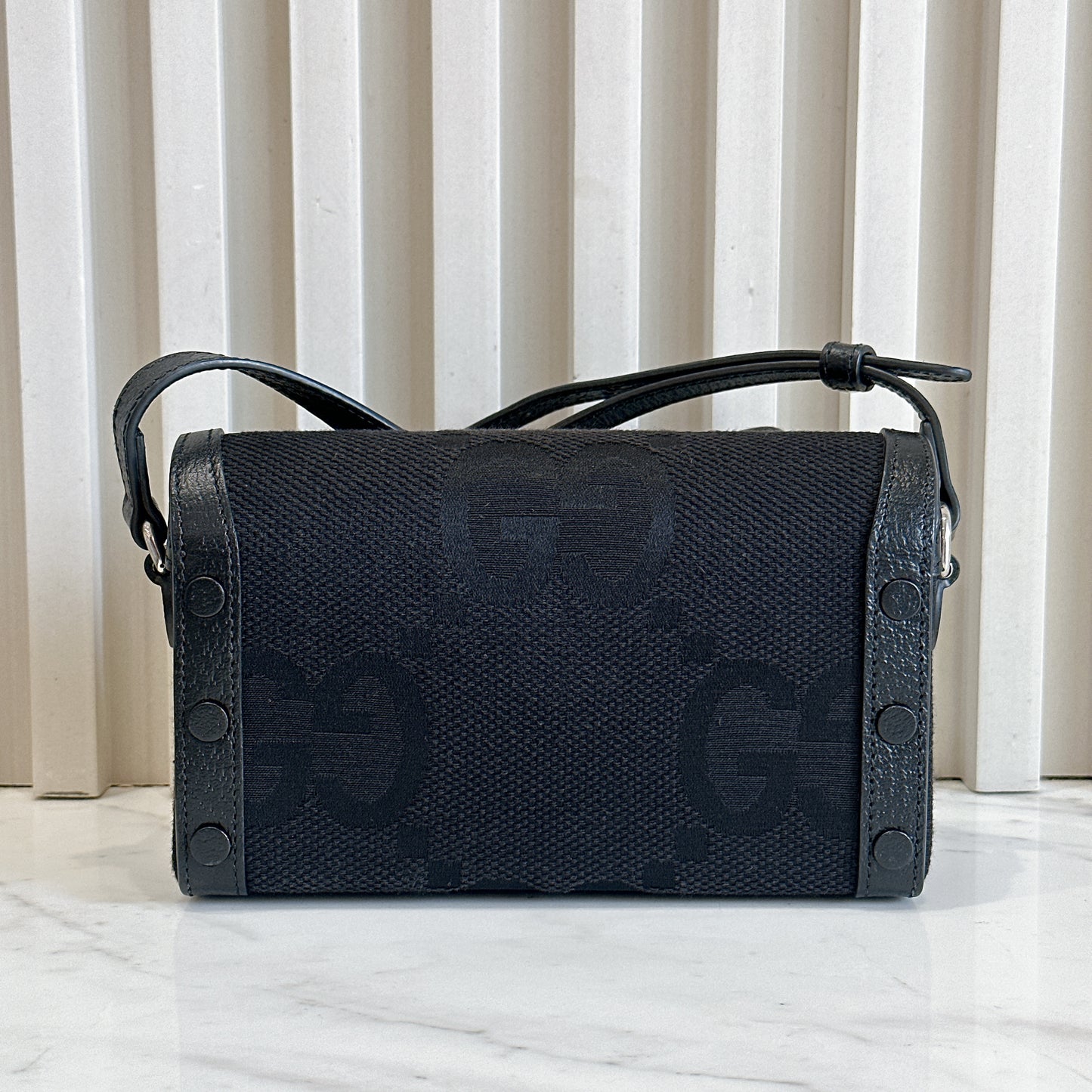 Gucci Mini Horsebit 1955 GG Jumbo in Black