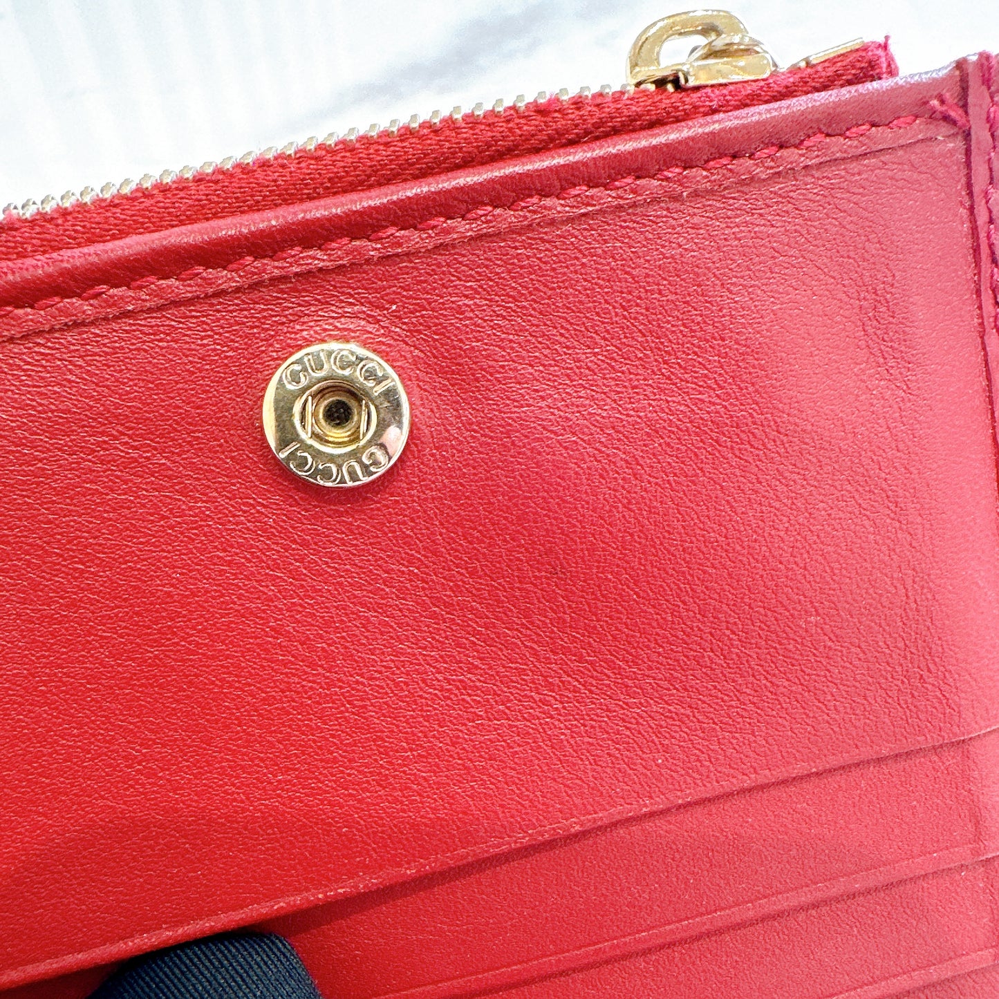 Gucci Guccisima Compact Wallet in Red