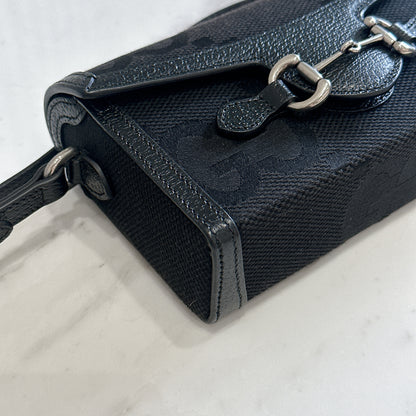 Gucci Mini Horsebit 1955 GG Jumbo in Black