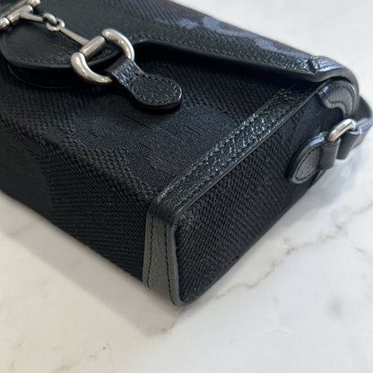 Gucci Mini Horsebit 1955 GG Jumbo in Black