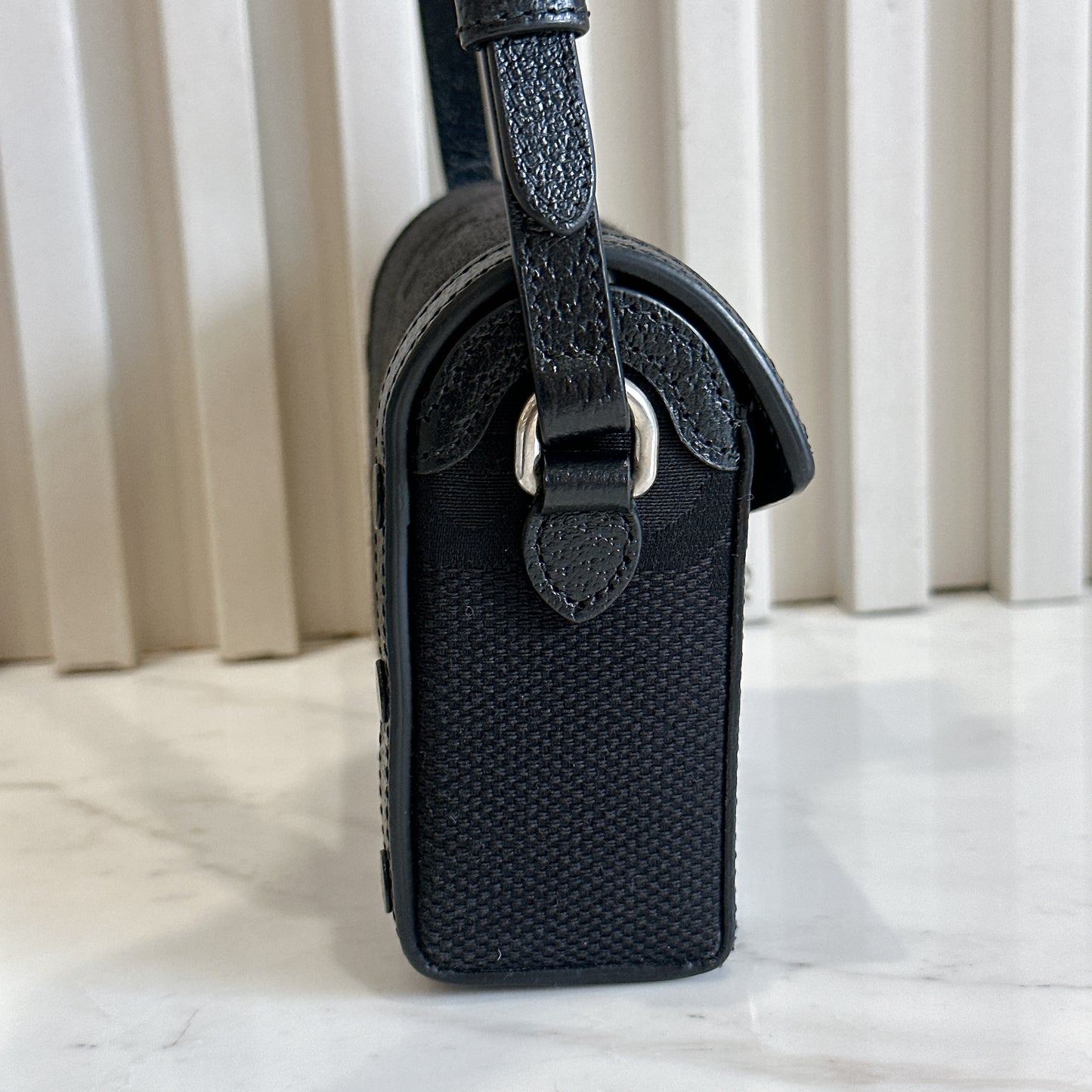 Gucci Mini Horsebit 1955 GG Jumbo in Black
